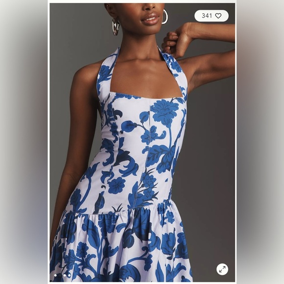 Maeve by Anthropologie Halter Bubble Midi Dress - Picture 2 of 10